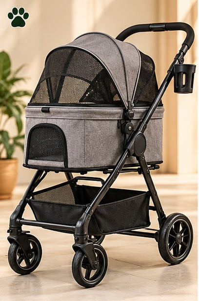 PAWRIQA ComfortRide 4-Wheel Pet Stroller hero