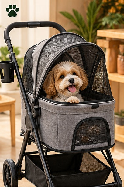 PAWRIQA ComfortRide Pet Stroller pet view