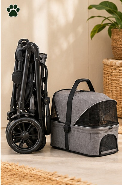 PAWRIQA ComfortRide Pet Stroller folded carrier