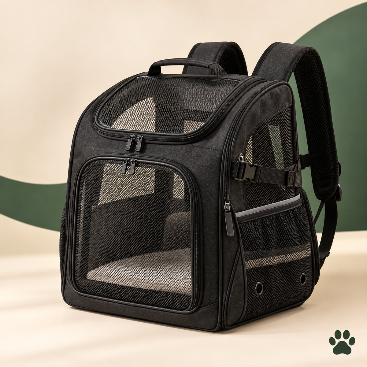 PAWRIQA AirGo Pet Carrier Backpack Black