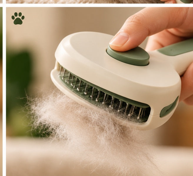 PAWRIQA Gentle Glide Brush self-cleaning detail