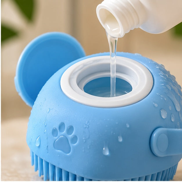 PAWRIQA SoftCare Pet Bath Brush dispenser