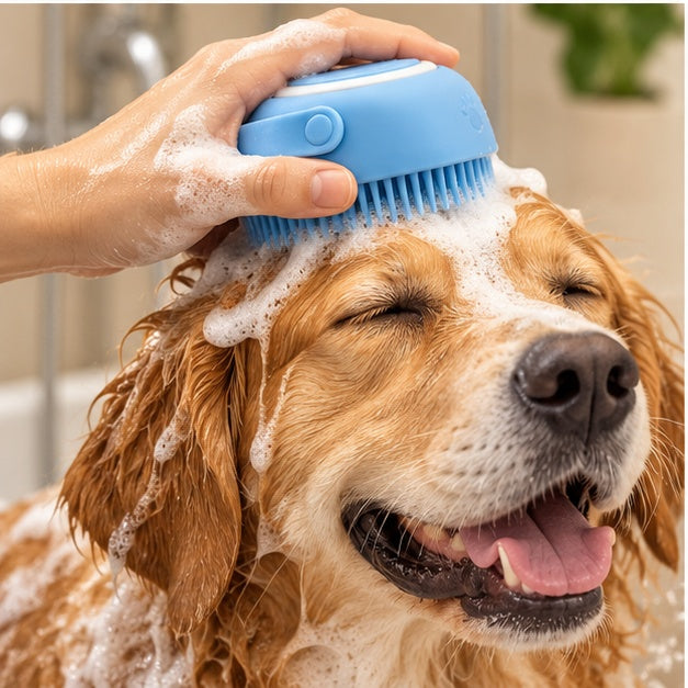 PAWRIQA SoftCare Pet Bath Brush bathing