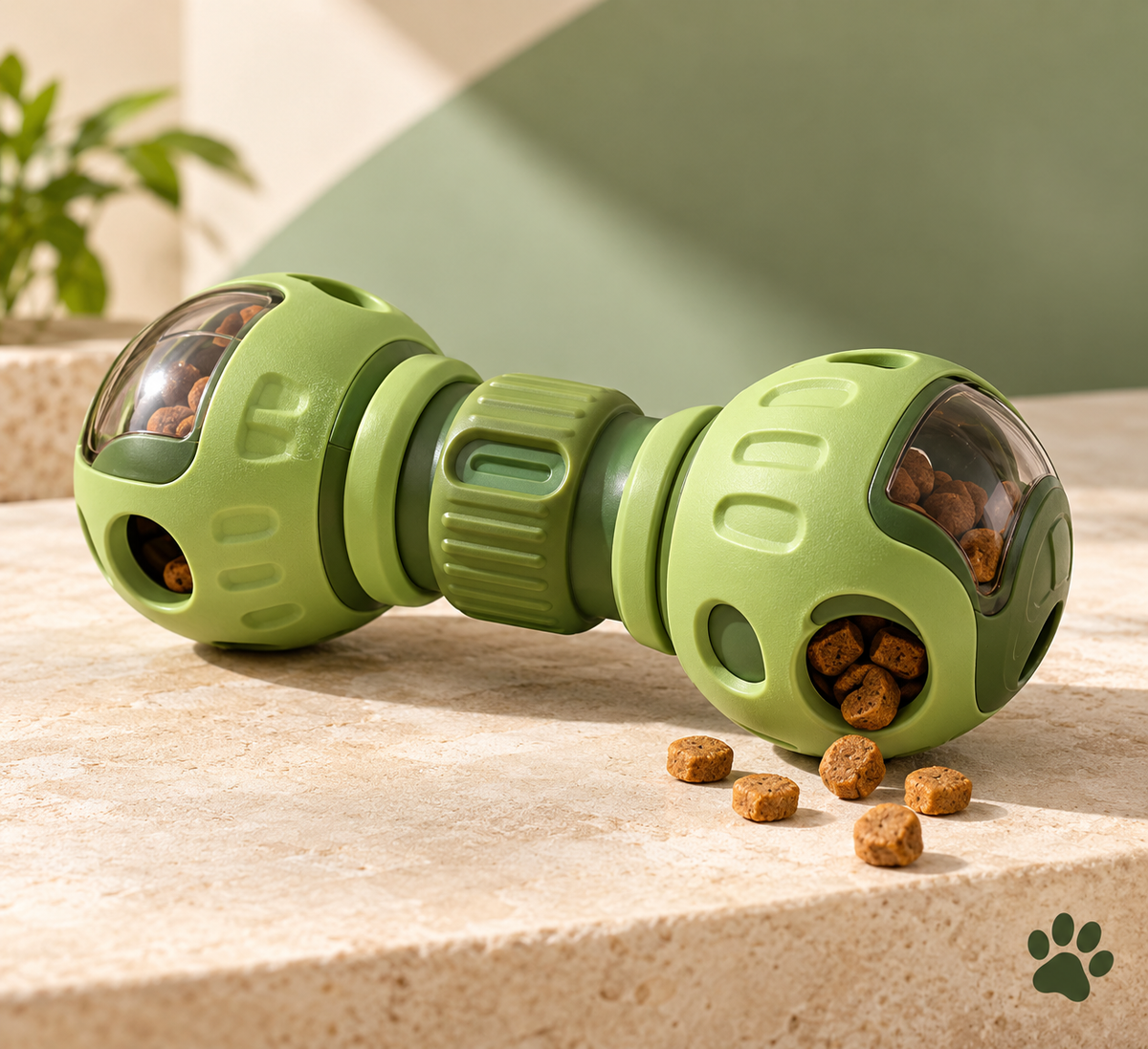 PAWRIQA Treat Puzzle Ball green detail
