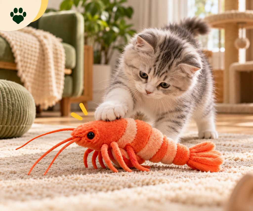 PAWRIQA Wiggle Shrimp Toy lifestyle