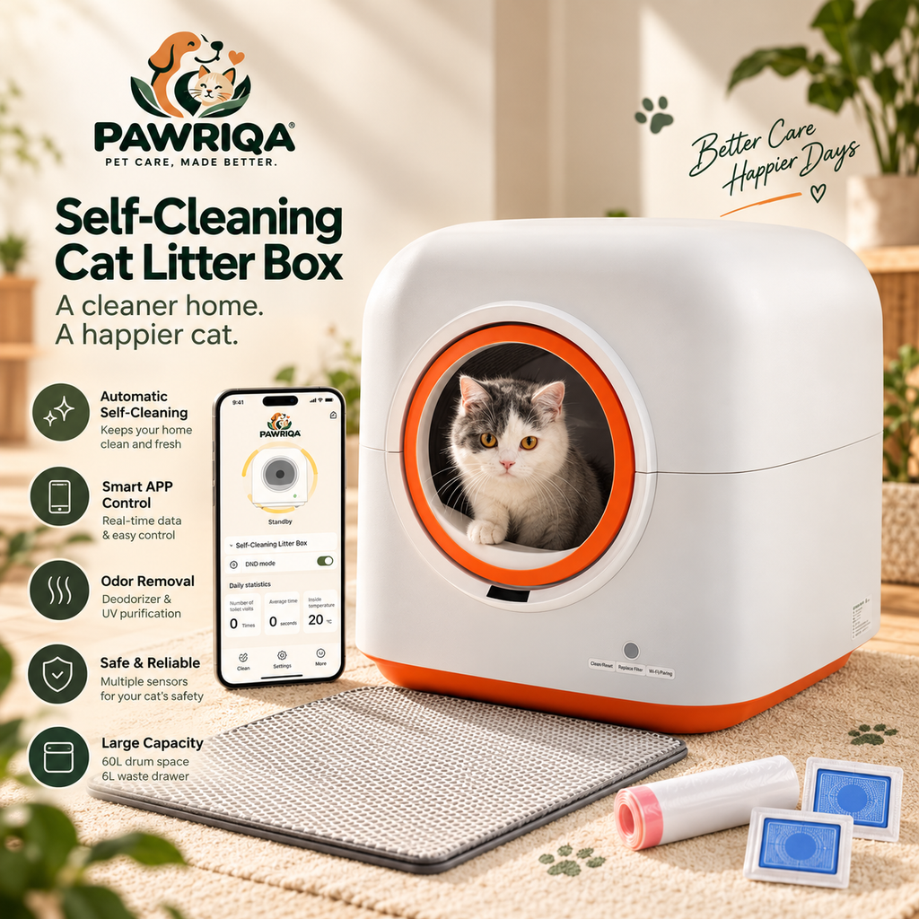 PAWRIQA Smart 60L Automatic Cat Litter Box – Hero Image
