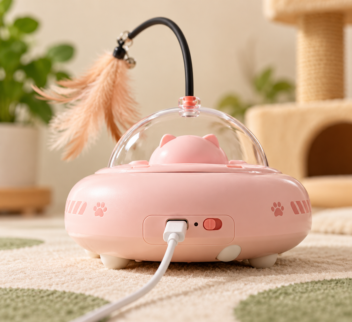 PAWRIQA cat toy USB charging detail