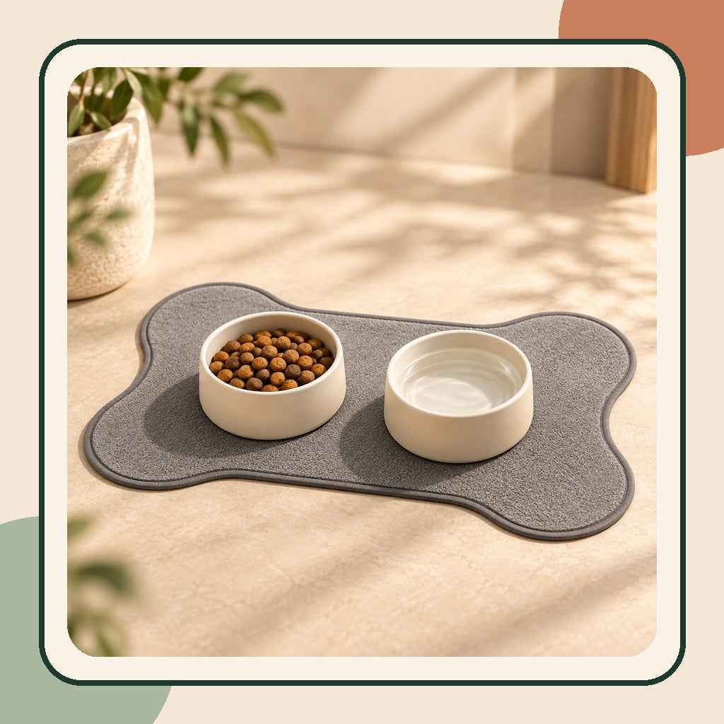 PAWRIQA quick-dry absorbent pet feeding mat brand-styled image