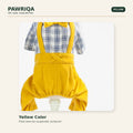 PAWRIQA yellow plaid bow-tie suspender dog jumpsuit color variant