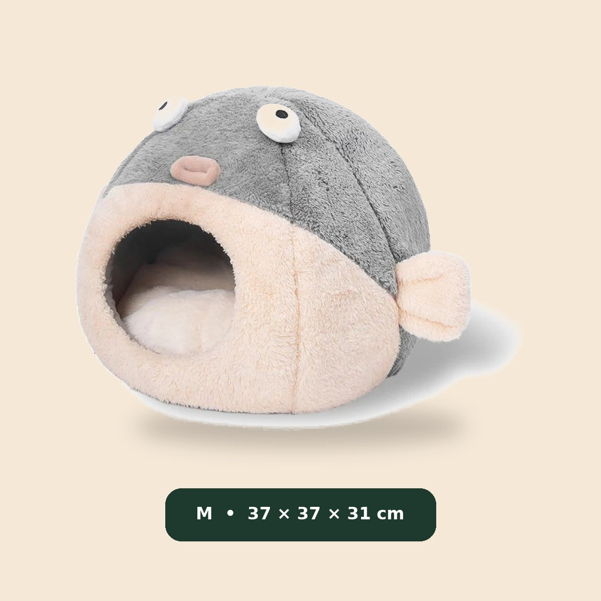 PAWRIQA PuffPod Plush Pet Cave Bed size M 37 by 37 by 31 cm
