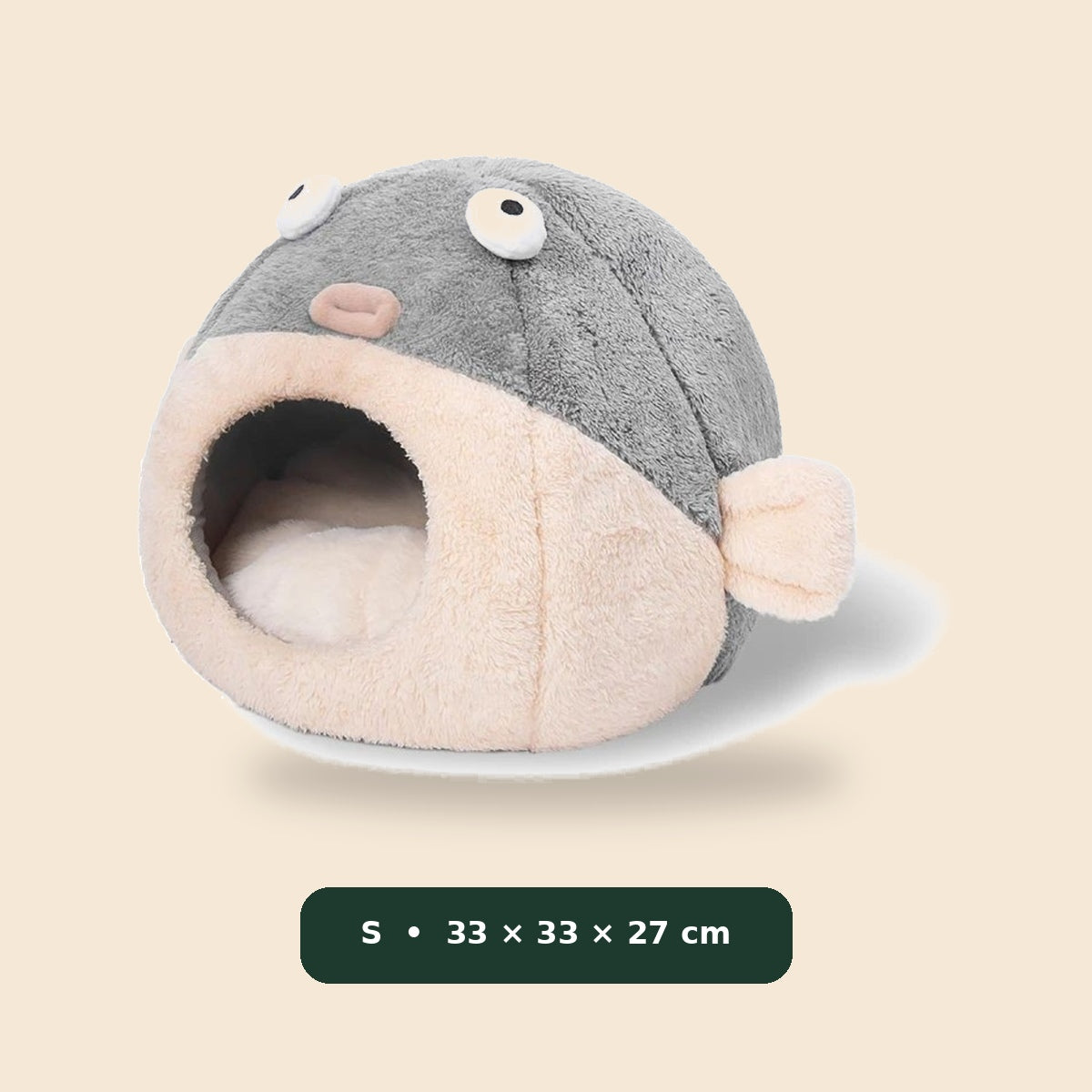 PAWRIQA PuffPod Plush Pet Cave Bed size S 33 by 33 by 27 cm