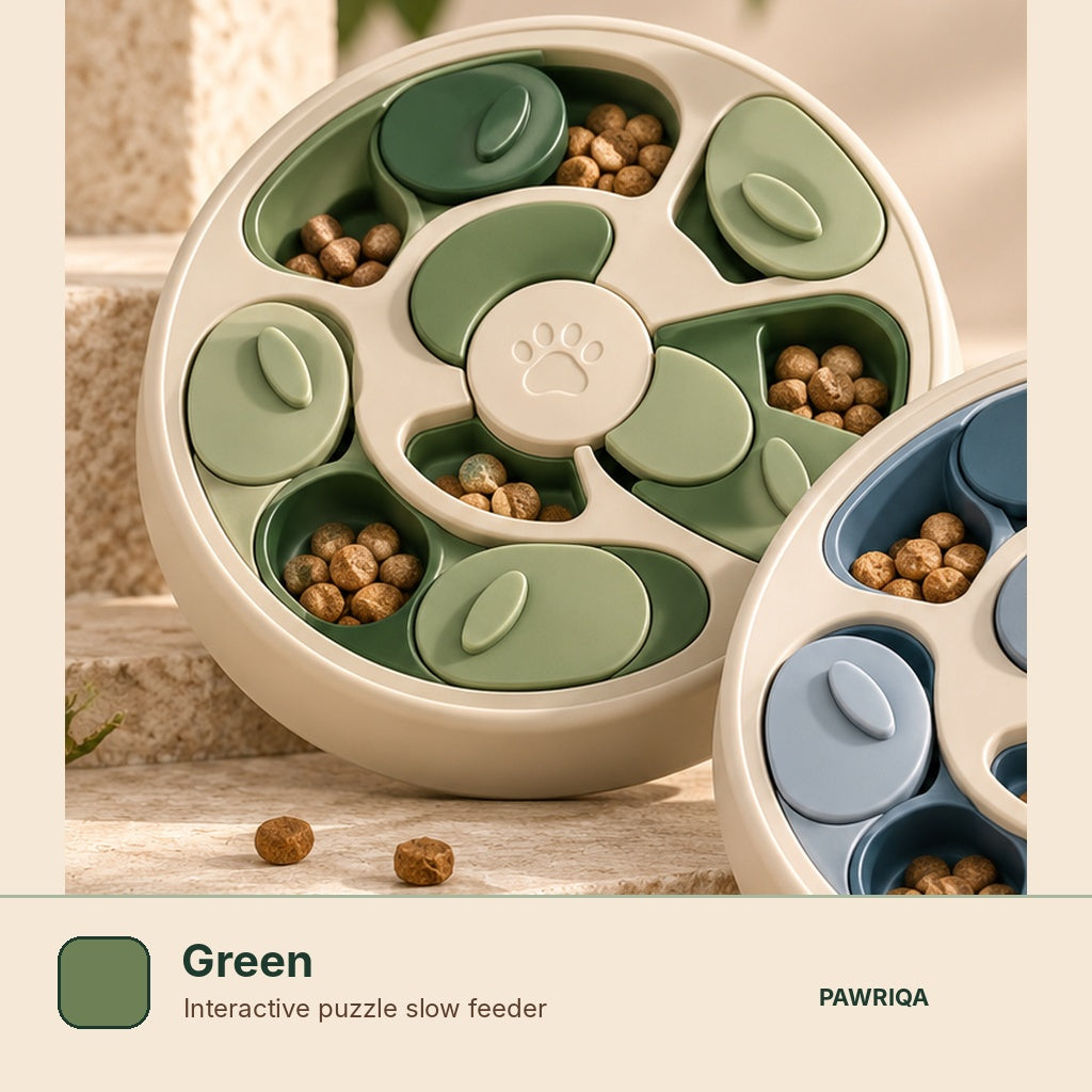 PAWRIQA interactive puzzle slow feeder Green variant